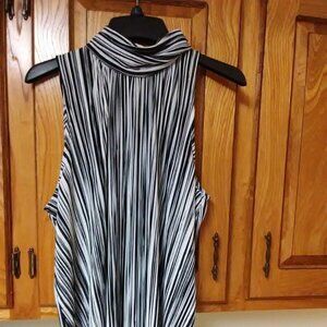 sleeveless high neck pleated hi lo top NWT XL Joseph A